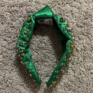 Embellished Multi Crystal knotted Green Headband